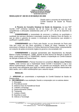 Resolução nº 008 - Secretaria de Estado de Saúde do Amazonas