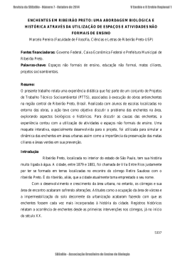ENCHENTES EM RIBEIR&Atilde;O PRETO: UMA