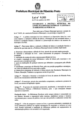 Lei do Livro de Ribeir&atilde;o Preto/SP