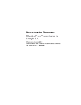 Demonstra&ccedil;&otilde;es Financeiras Ribeir&atilde;o Preto Transmissora de