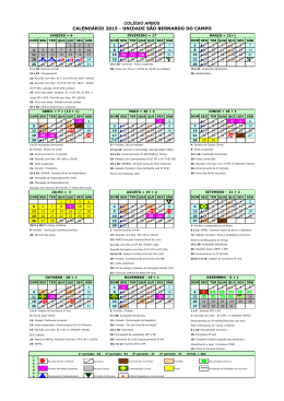 colégio arbos calendário 2015 - unidade são bernardo do campo