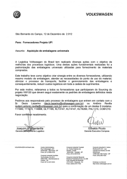 São Bernardo do Campo, 12 de Dezembro de 2.012 Para