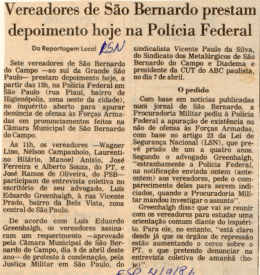 Vereadores de São Bernardo prestam depoimento hoje na Polícia