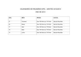 Calend&aacute;rio Anual de Reuni&otilde;es 2014