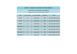 CALEND&Aacute;RIO DE REUNI&Otilde;ES DOS CONSELHOS E COMIT&Ecirc;