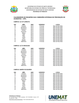 Calend&aacute;rio de Reuni&otilde;es