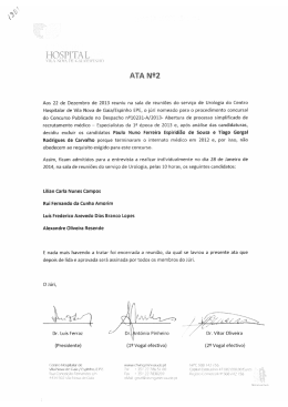 Aos 22 de Dezembro de 2013 reuniu na sala de reuni&otilde;es do servi&ccedil;o