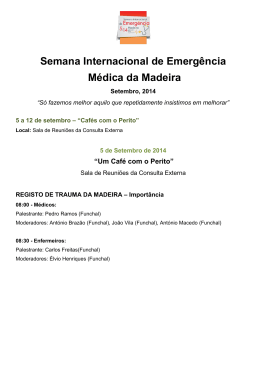 Semana de Emerg&ecirc;ncia da Madeira