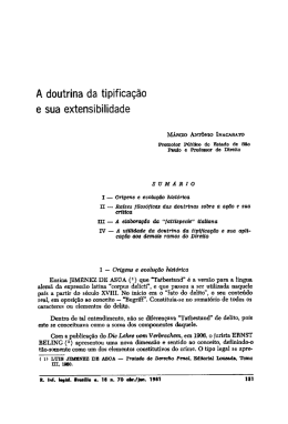 A doutrina da tipifica&ccedil;&atilde;o e sua extensibilidade
