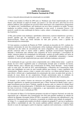 Texto base Análise de conjuntura XVII Plenária Nacional do FNDC