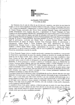1&ordf; reuni&atilde;o extraordin&aacute;ria &ndash; 17/07/2014