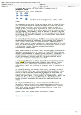 o IPO do Twitter, fracassa venda da Blackberry, e mais