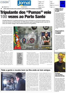 Tripulante dos “Pumas” veio 100 vezes ao Porto Santo
