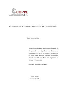 RECONHECIMENTO DE ENTIDADES NOMEADAS EM