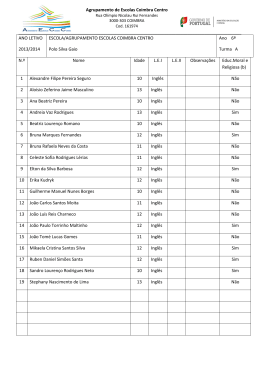 Agrupamento de Escolas Coimbra Centro ANO LETIVO 2013/2014
