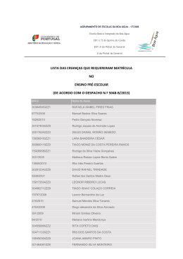 Lista de alunos que requereram matrícula no ensino pré