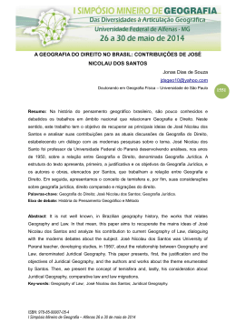 a geografia do direito no brasil: contribui&ccedil;&otilde;es de jos&eacute; - Unifal-MG