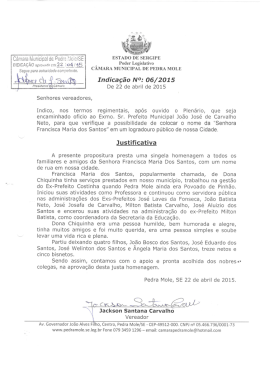 Indicação 06 - Câmara Municipal de Pedra Mole