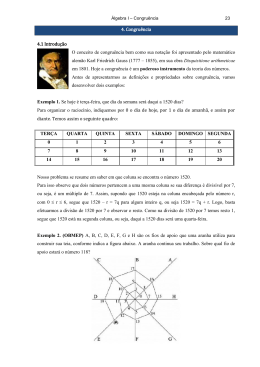 4. Congru&ecirc;ncia 4.1 Introdu&ccedil;&atilde;o O conceito de congru&ecirc;ncia bem