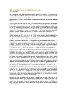 O Dia do Senhor e o Culto Reformado