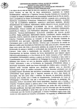 33&ordf; Reuni&atilde;o Ordin&aacute;ria do CONSUNI