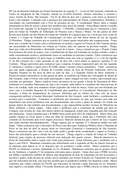 80ª Ata da Reunião Ordinária do Fórum Permanente da Agenda 21
