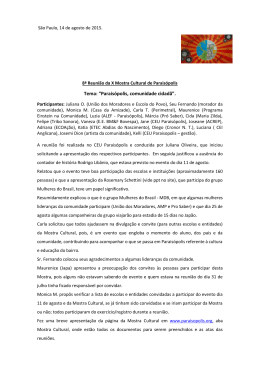Tema: “Paraisópolis, comunidade cidadã”.