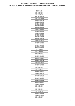 Relação de Estudantes com Pendências