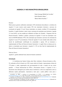 Agenda 21 nos munic&iacute;pios brasileiros