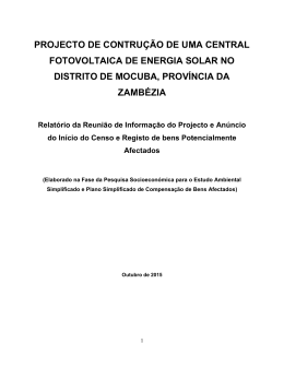 PROJECTO DE CONTRU&Ccedil;&Atilde;O DE UMA CENTRAL