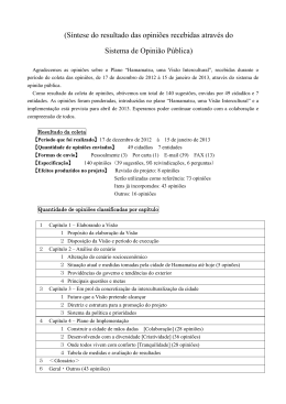(S&iacute;ntese do resultado das opini&otilde;es recebidas atrav&eacute;s do Sistema de