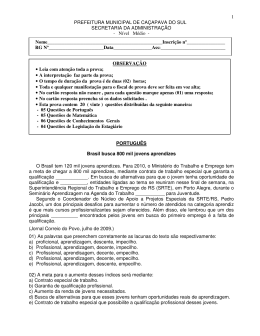 PORTUGU&Ecirc;S Brasil busca 800 m