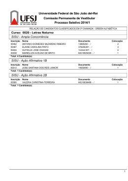 3&ordf; Chamada - seguindo a Lista de Espera (divulgada em 18