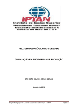 PROJETO PEDAG&Oacute;GICO DO CURSO DE GRADUA&Ccedil;&Atilde;O EM