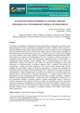 EVAS&Atilde;O NO ENSINO SUPERIOR: O CASO DO CURSO DE