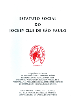 Estatuto Social do Jockey Club de S&atilde;o Paulo