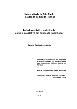 Universidade de São Paulo Faculdade de Saúde Pública