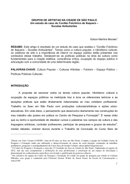 Grupo de artistas na cidade de S&atilde;o Paulo, por Edson Martins