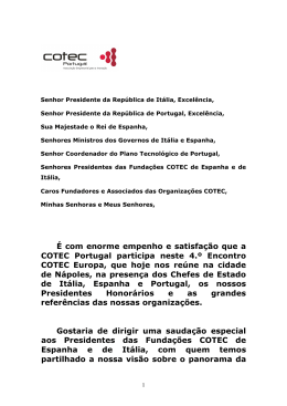 Intervento del Presidente di Cotec Portogallo, Artur Santos Silva