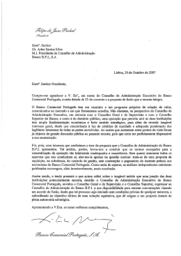 Carta ao Conselho de Administra&ccedil;&atilde;o do Banco BPI