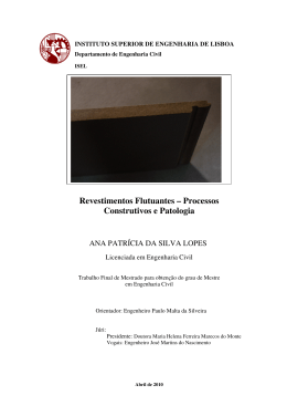 Revestimentos Flutuantes &ndash; Processos Construtivos e Patologia