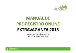 Manual de Pré-registro Online Extravaganza 2015