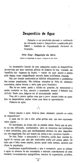 Desperd&iacute;cio de Agua