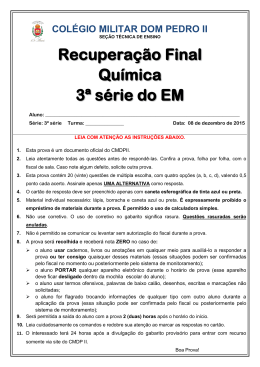 Prova - Col&eacute;gio Militar Dom Pedro II