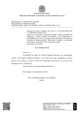 AC&Oacute;RD&Atilde;O - Tribunal Regional Eleitoral do Rio Grande do Sul