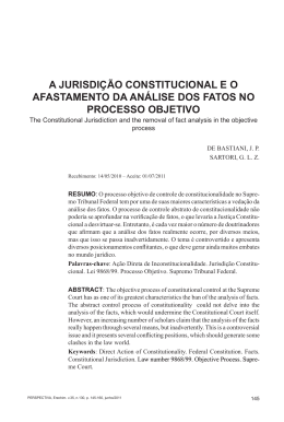 a jurisdi&ccedil;&atilde;o constitucional e o afastamento da an&aacute;lise dos fatos no
