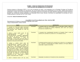 Assembléia Geral Extraordinária de 30 de Abril de 2009