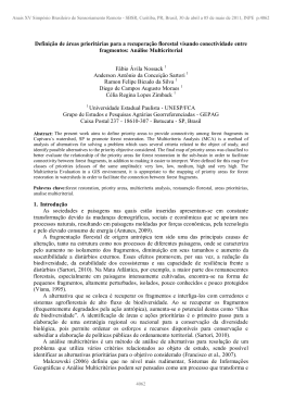 Defini&ccedil;&atilde;o de &aacute;reas priorit&aacute;rias para a recupera&ccedil;&atilde;o florestal visando