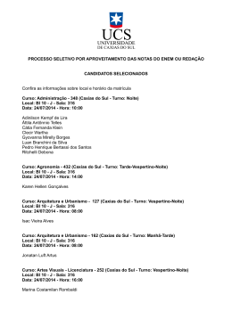 PROCESSO SELETIVO POR APROVEITAMENTO DAS NOTAS DO