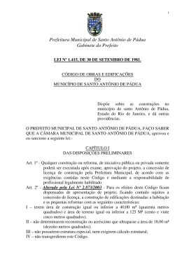 Prefeitura Municipal de Santo Antônio de Pádua Gabinete do Prefeito